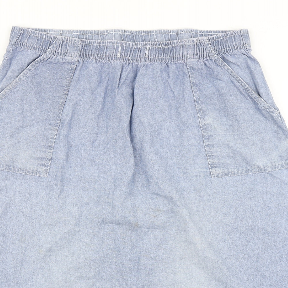 Damart Womens Blue  Denim A-Line Skirt Size 16