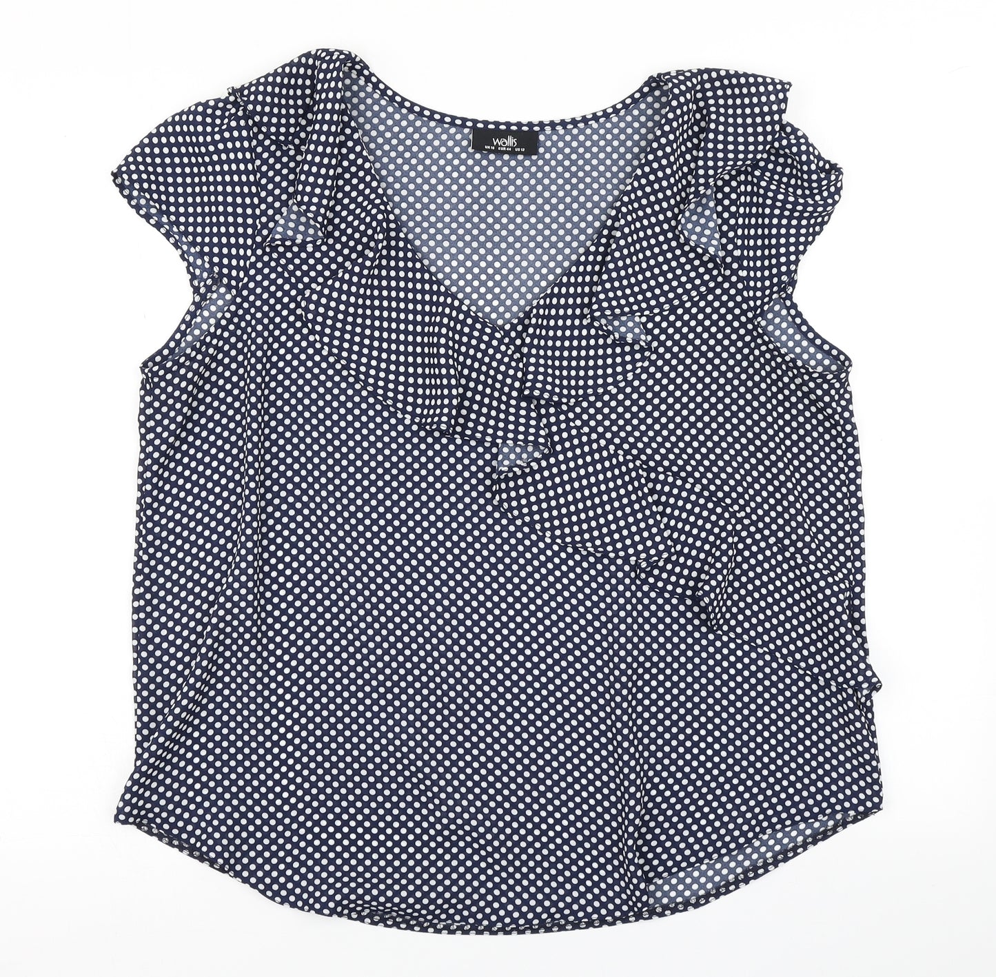 Wallis Womens Blue Polka Dot  Basic Blouse Size 16