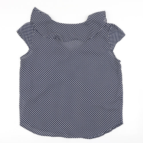 Wallis Womens Blue Polka Dot  Basic Blouse Size 16