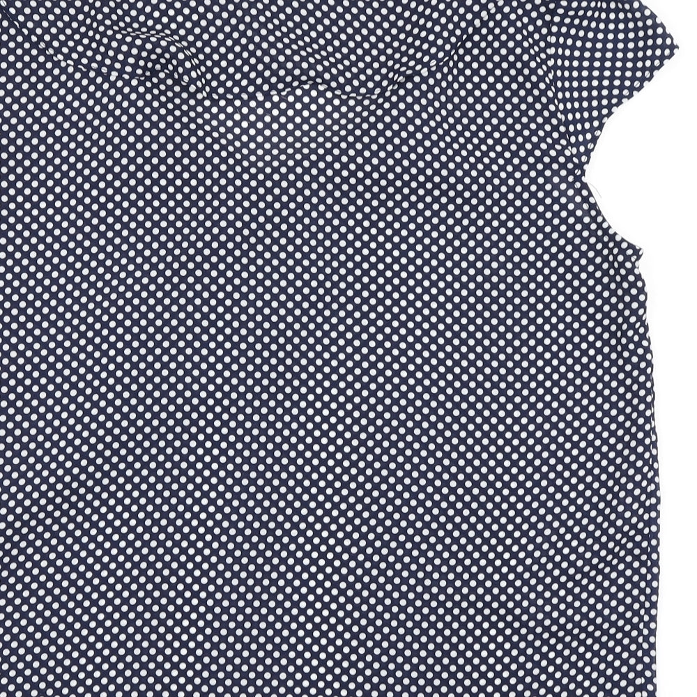 Wallis Womens Blue Polka Dot  Basic Blouse Size 16