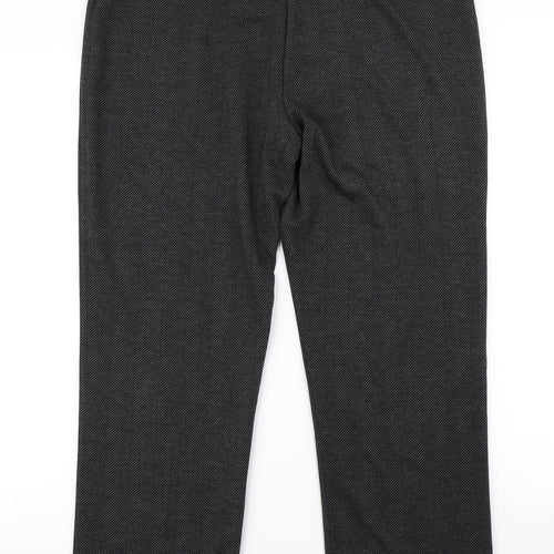 Bonmarché Womens Black Herringbone  Dress Pants Trousers Size 14 L25 in