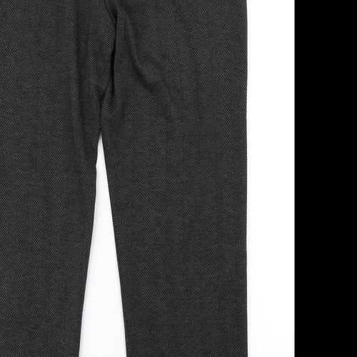 Bonmarché Womens Black Herringbone  Dress Pants Trousers Size 14 L25 in