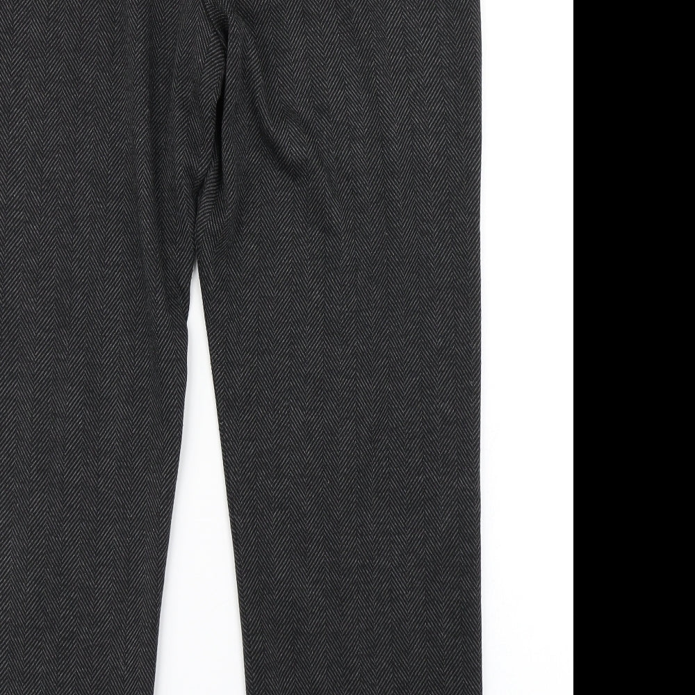 Bonmarché Womens Black Herringbone  Dress Pants Trousers Size 14 L25 in
