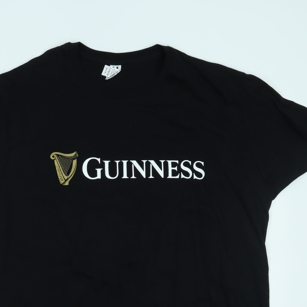 Roly Mens Black    T-Shirt Size L  - Guinness