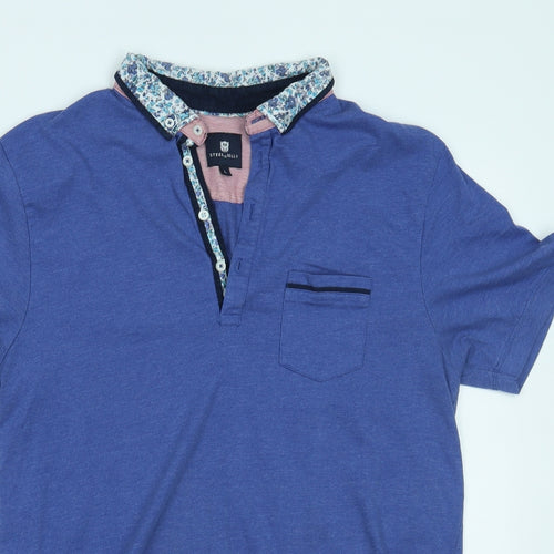 Steel & Jelly Mens Blue    Polo Size L