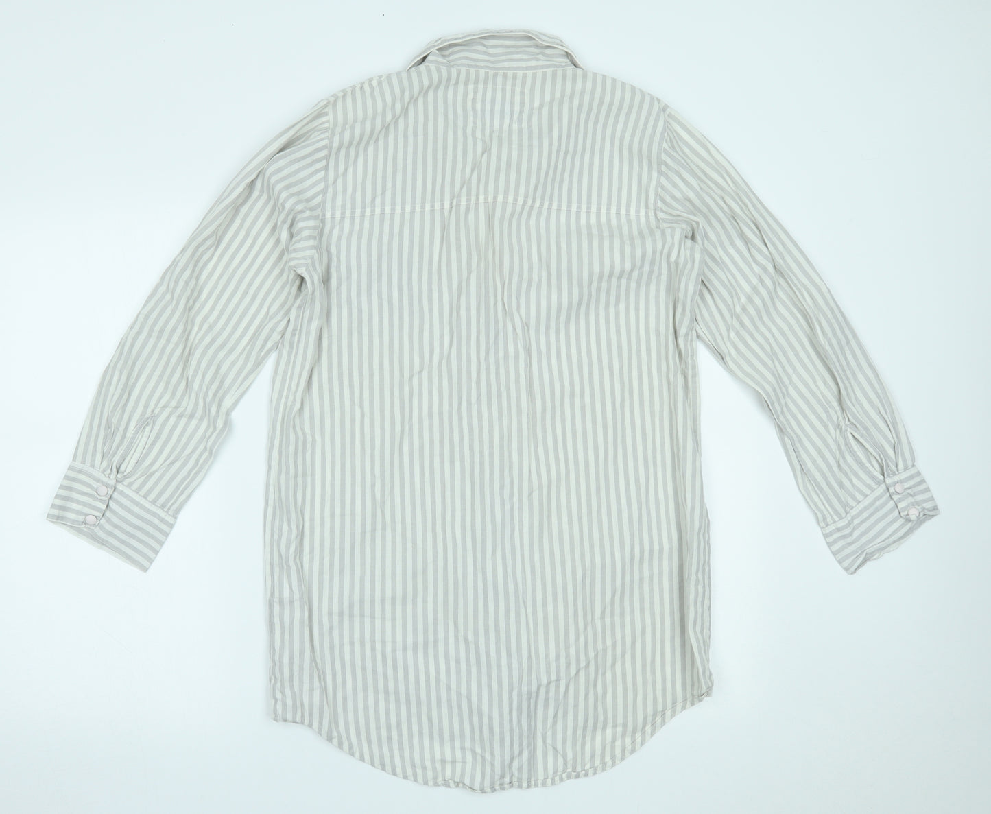Primark Womens Grey Striped  Top Pyjama Top Size M