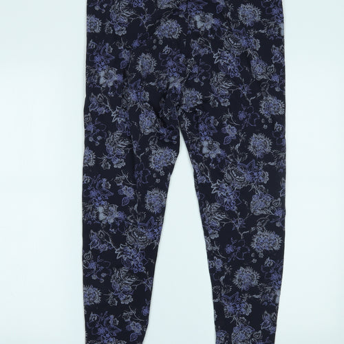Marks and Spencer Womens Blue Floral   Leggings Size 16 L24 in