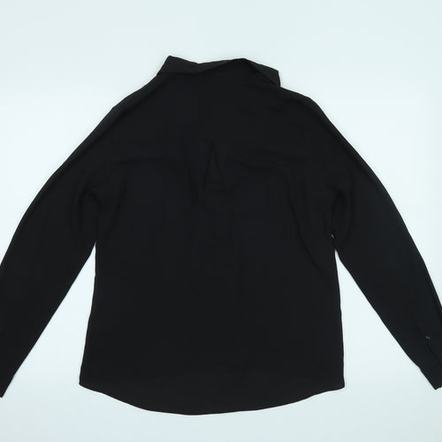Peacocks Womens Black   Basic Button-Up Size 8