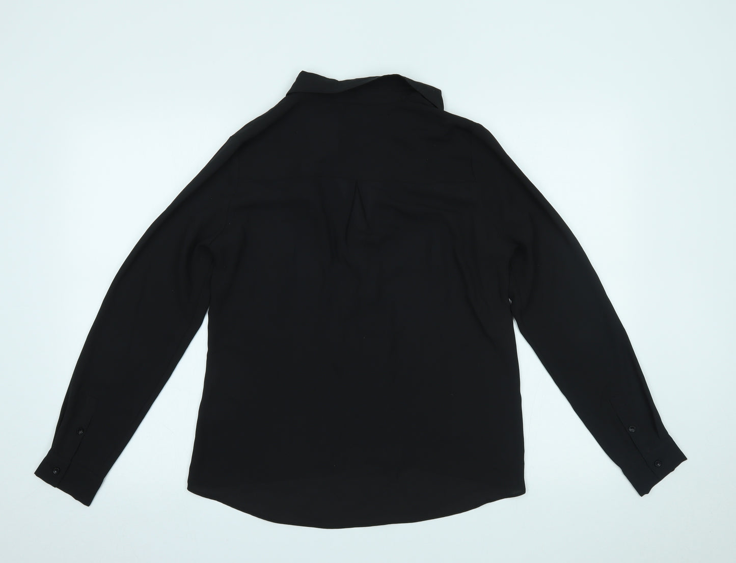 Peacocks Womens Black   Basic Button-Up Size 8