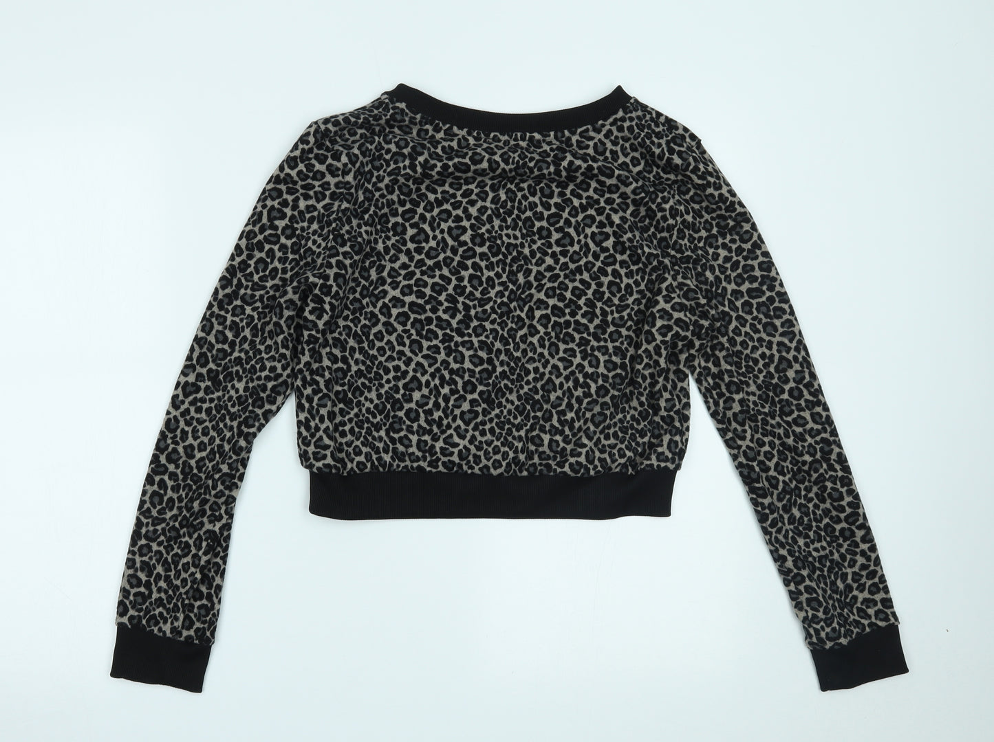 Primark Womens Brown Animal Print  Cropped Blouse Size 8