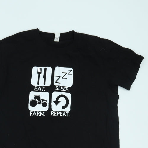 Club Mens Black    T-Shirt Size S