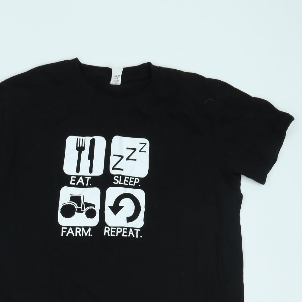 Club Mens Black    T-Shirt Size S