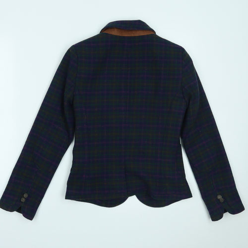 Primark Womens Blue Plaid  Jacket Blazer Size 6