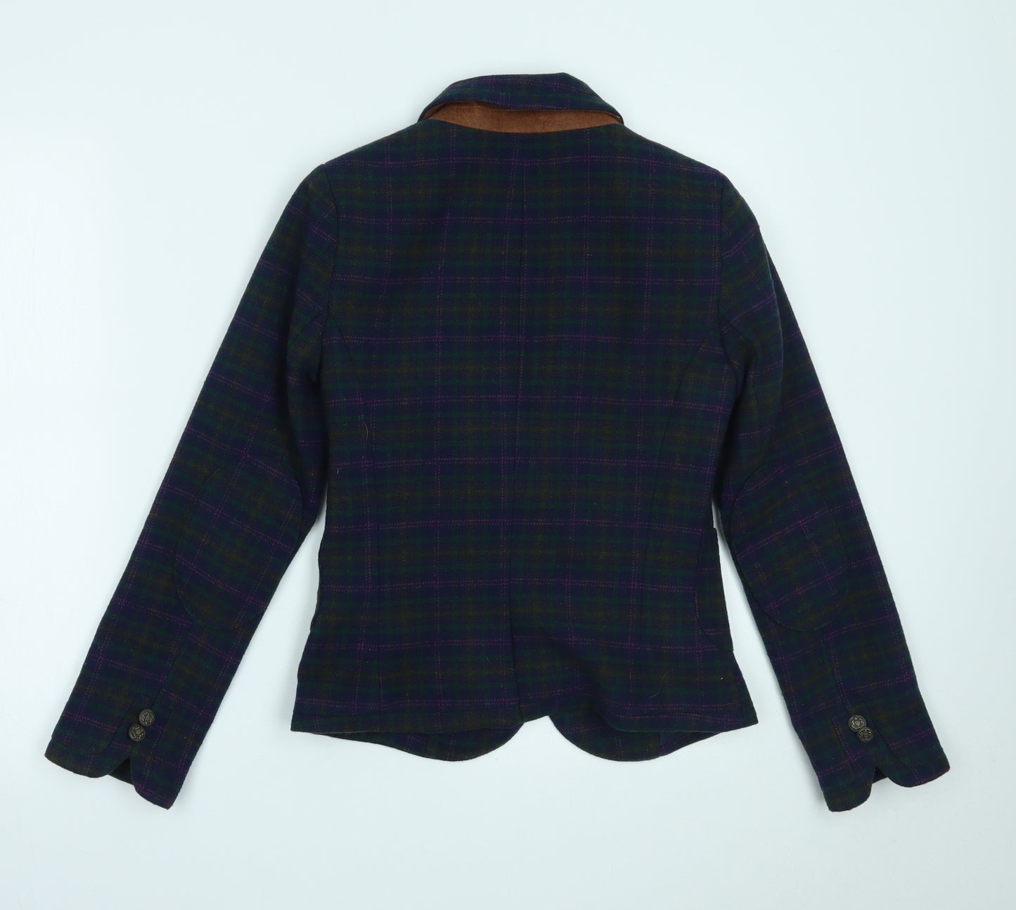 Primark Womens Blue Plaid  Jacket Blazer Size 6