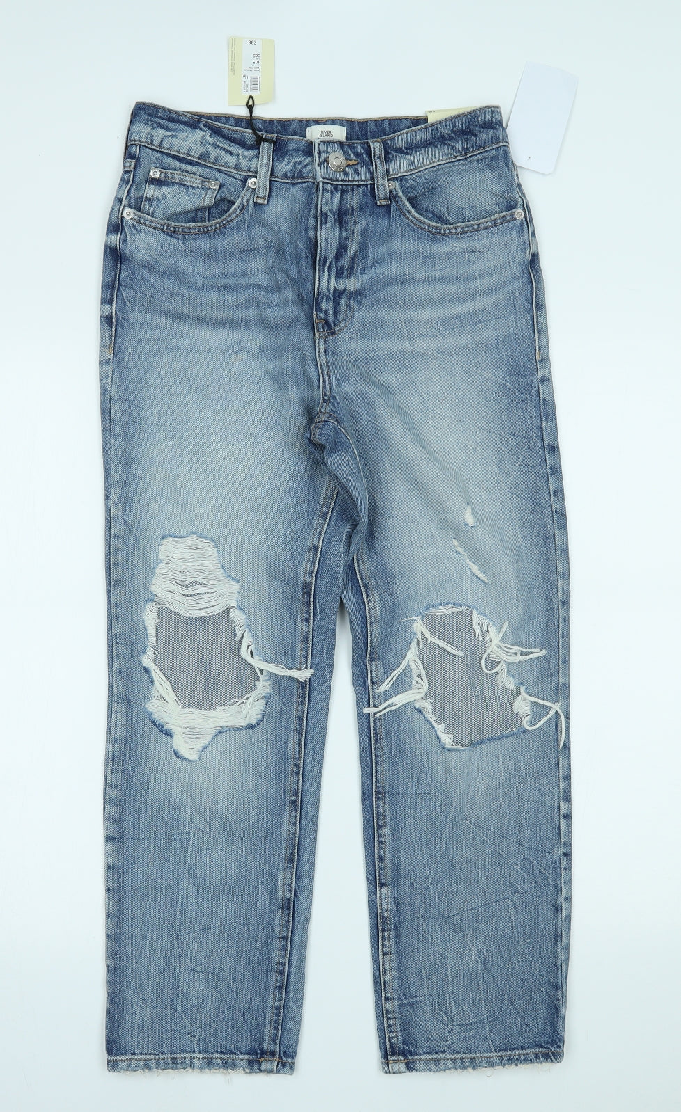 River Island Womens Blue  Denim Mom Jeans Size 10 L25 in