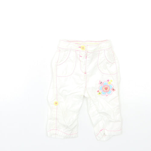 George Baby White   Cargo Trousers Size 3-6 Months