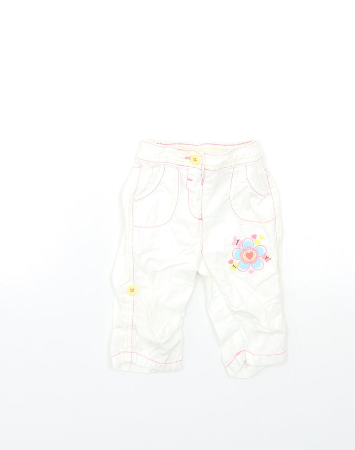 George Baby White   Cargo Trousers Size 3-6 Months