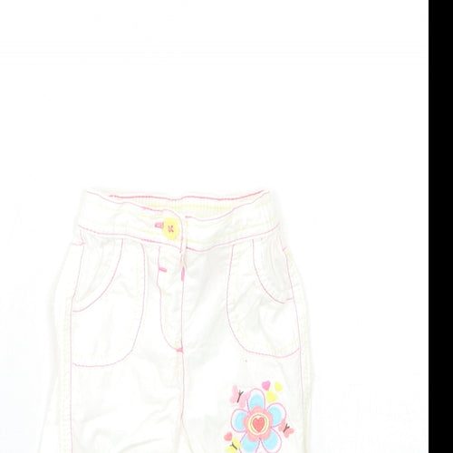 George Baby White   Cargo Trousers Size 3-6 Months