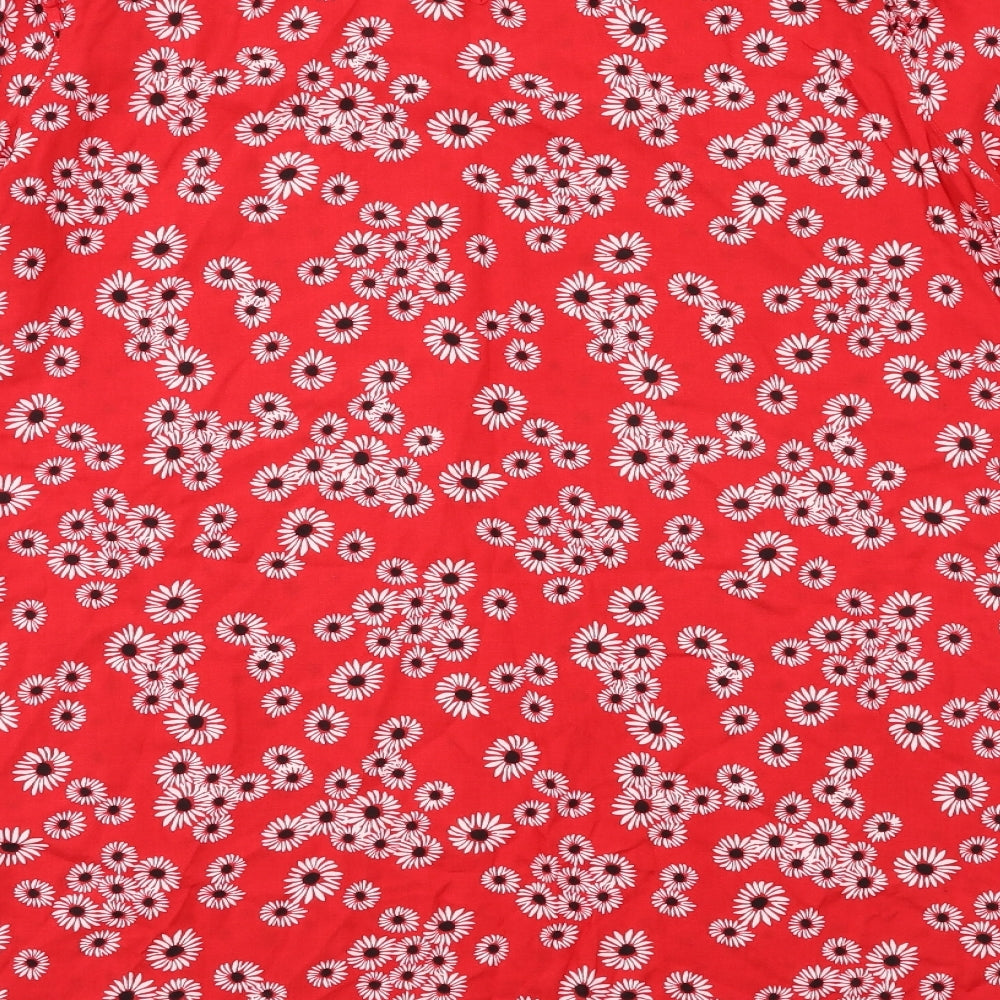 Papaya Womens Red Floral  A-Line  Size 14