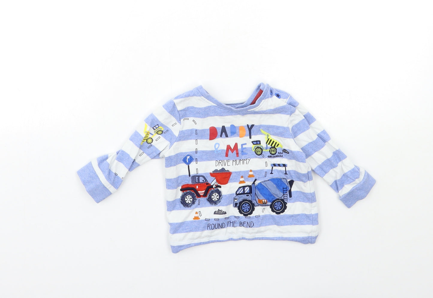 Blue Zoo Baby Blue Striped  Basic T-Shirt Size 3-6 Months