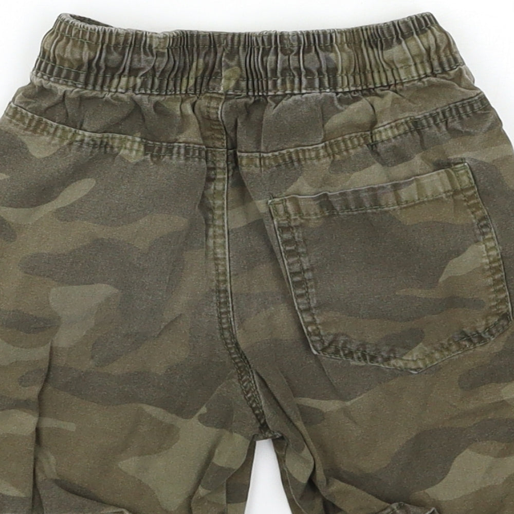 Denim & Co. Boys Green Check  Chino Shorts Size 3-4 Years