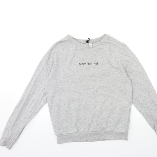 H&M Womens Grey   Pullover Sweatshirt Size M  - team internet
