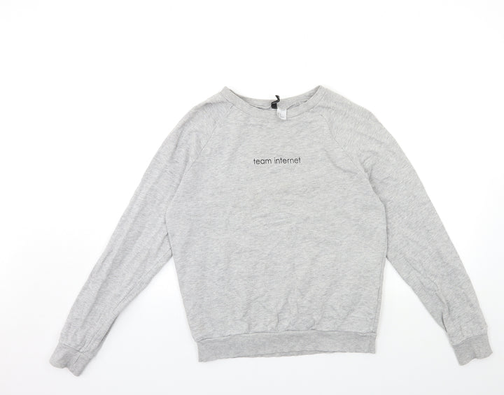 H&M Womens Grey   Pullover Sweatshirt Size M  - team internet