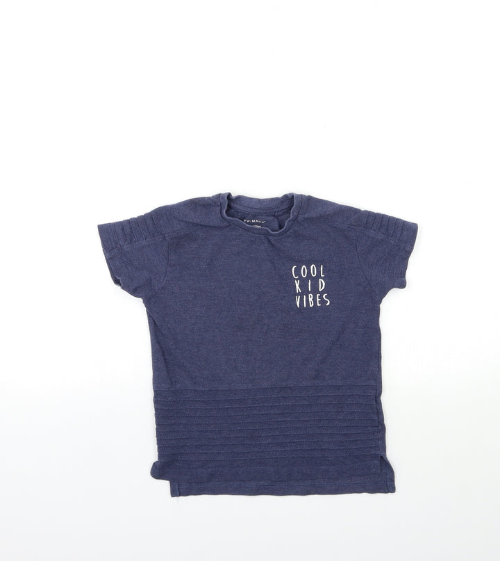 Primark Boys Blue Basic T-Shirt Size 5-6 Years - cool kids