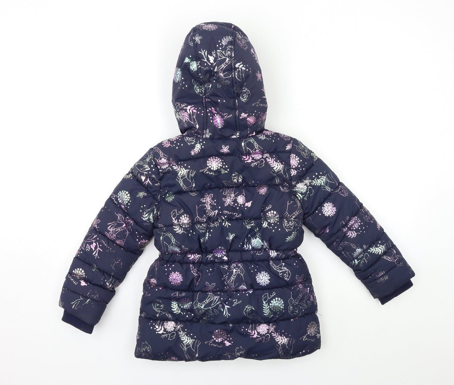 George Girls Blue Geometric  Puffer Jacket Coat Size 5-6 Years