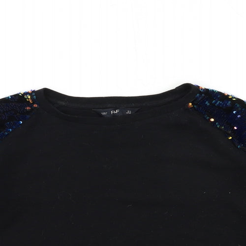 F&F Womens Black   Pullover Sweatshirt Size 6