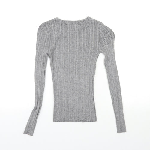 Primark Womens Grey  Knit Pullover Jumper Size 6