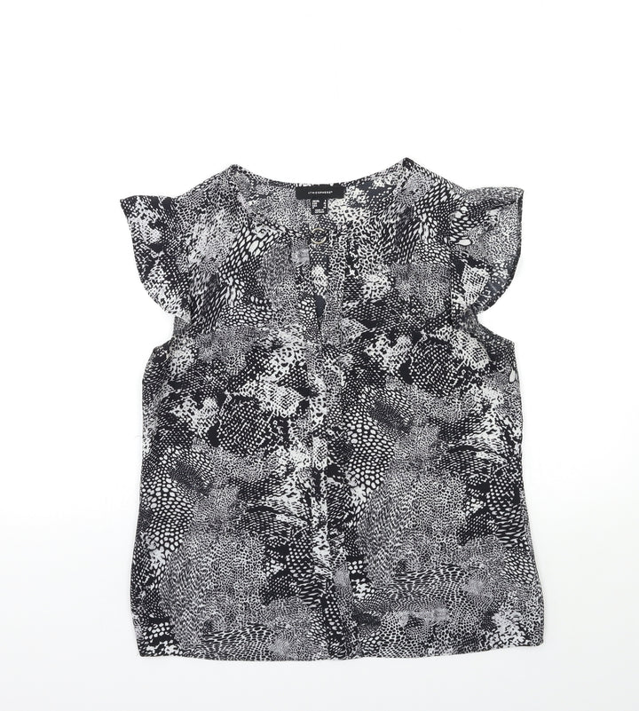 Atmosphere Womens Black Geometric Basic Blouse Size 8