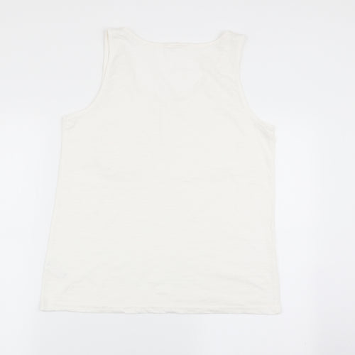 Asda George Womens White Solid  Top Pyjama Top Size 12