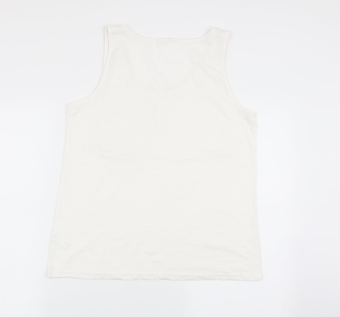Asda George Womens White Solid  Top Pyjama Top Size 12