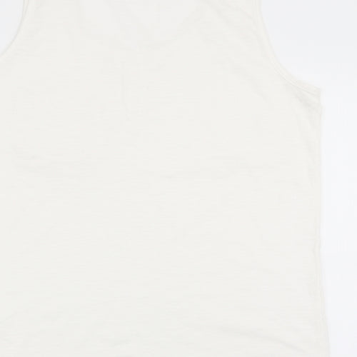 Asda George Womens White Solid  Top Pyjama Top Size 12