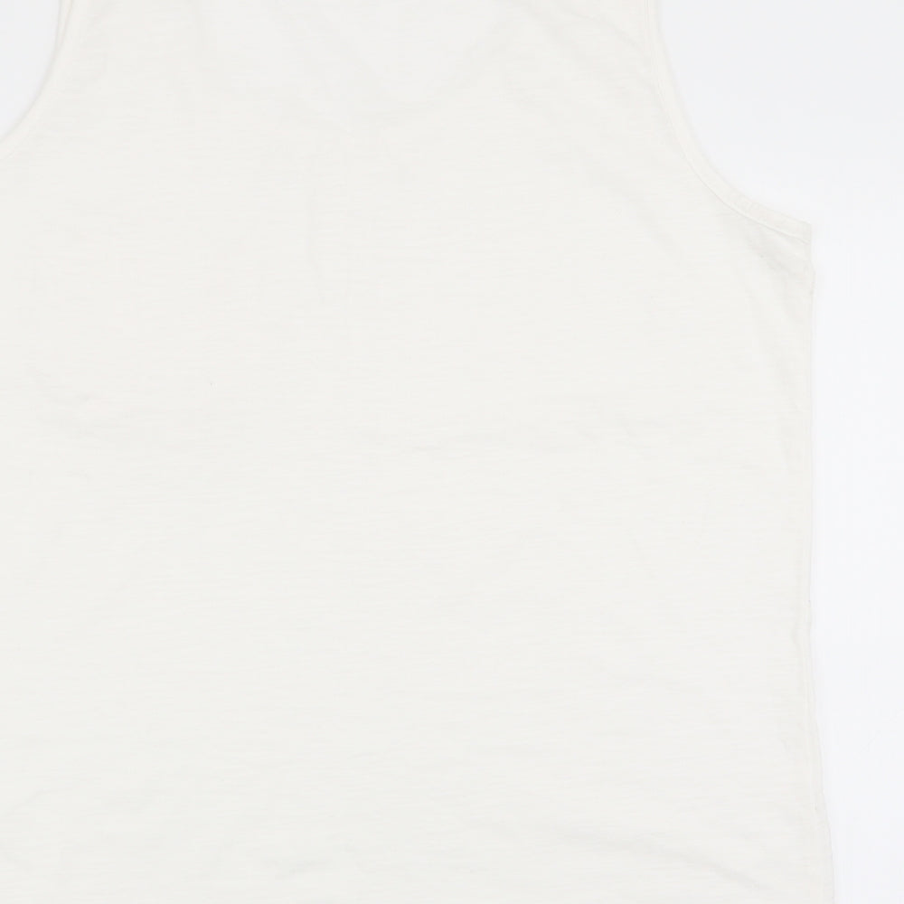 Asda George Womens White Solid  Top Pyjama Top Size 12