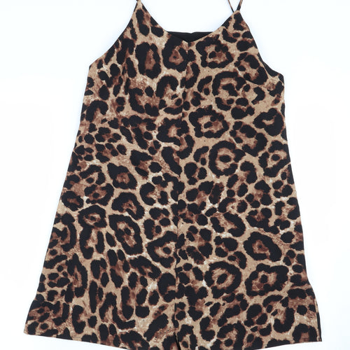Glamorous Womens Multicoloured Animal Print  Playsuit One-Piece Size 12