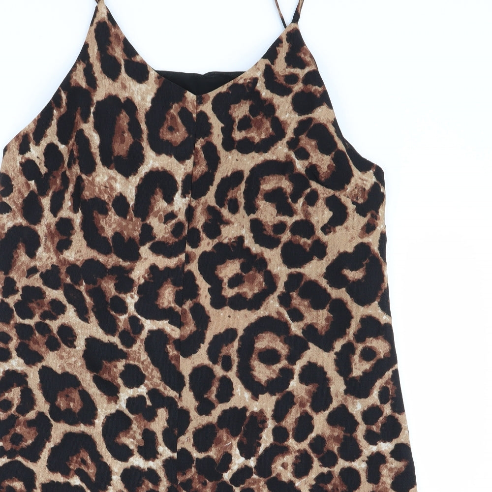 Glamorous Womens Multicoloured Animal Print  Playsuit One-Piece Size 12