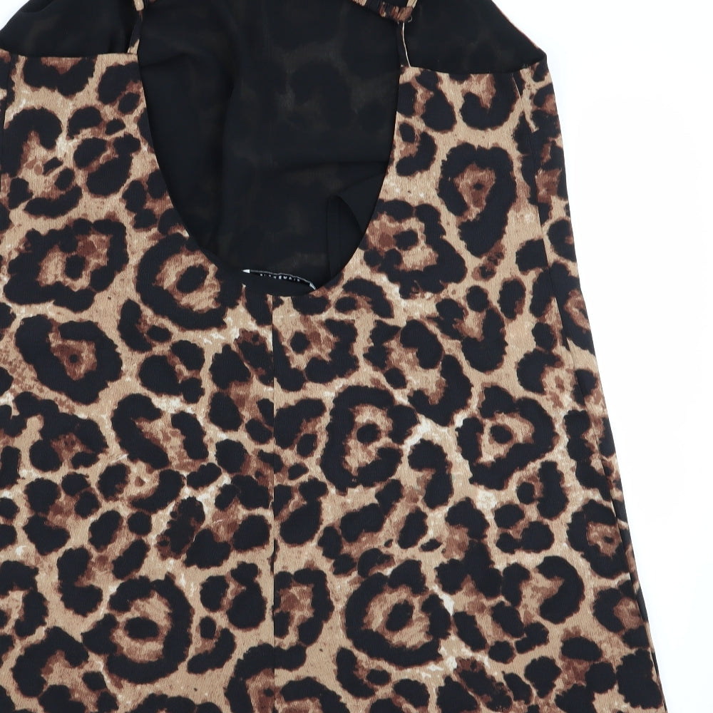 Glamorous Womens Multicoloured Animal Print  Playsuit One-Piece Size 12