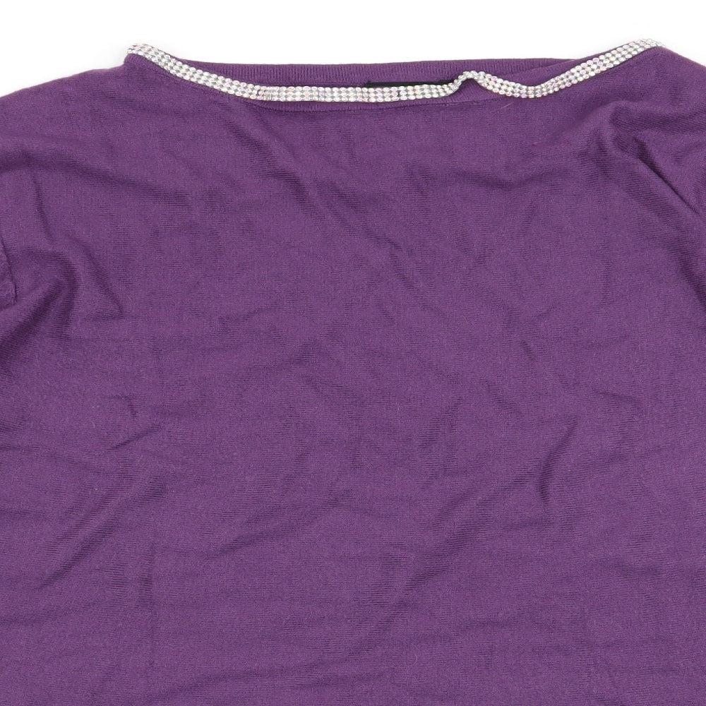 Roman Womens Purple   Basic T-Shirt Size 12