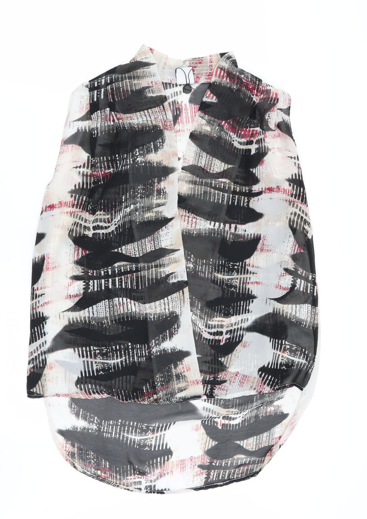 VERO MODA Womens Multicoloured Geometric  Basic Blouse Size M