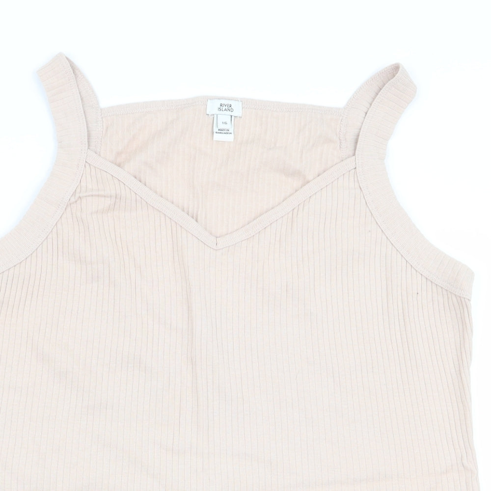 River Island Womens Beige   Basic Tank Size 16
