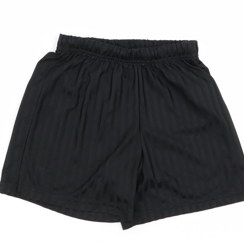 schoolqear Boys Black Striped  Sweat Shorts Size 8 Years