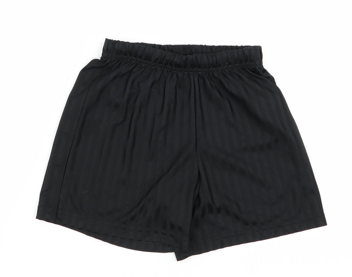 schoolqear Boys Black Striped Sweat Shorts Size 8 Years