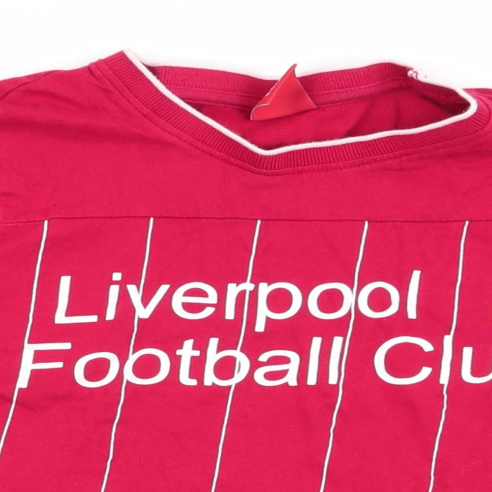 Liverpool FC Boys Red Striped  Basic T-Shirt Size 5-6 Years
