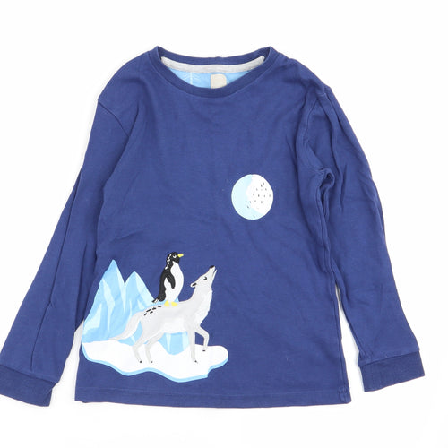 John Lewis Boys Blue Animal Print   Pyjama Top Size 6 Years
