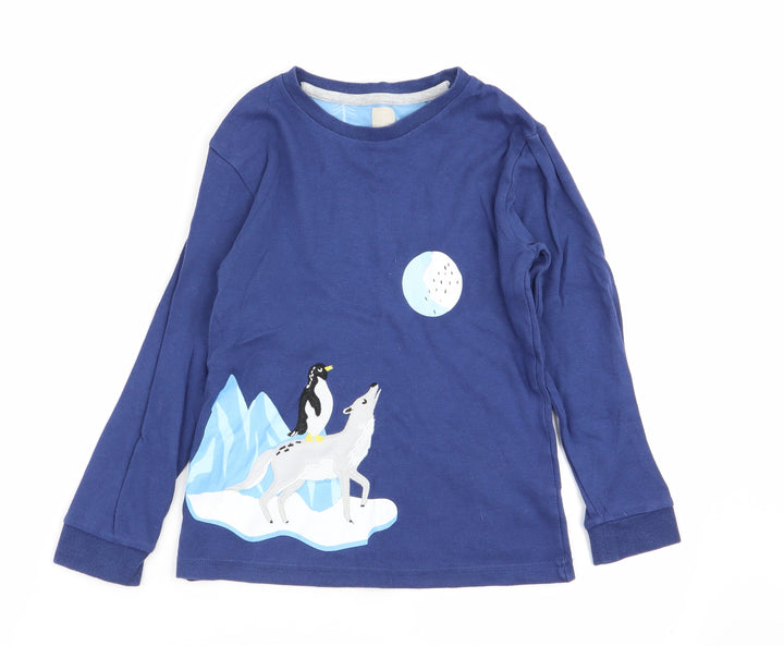 John Lewis Boys Blue Animal Print   Pyjama Top Size 6 Years