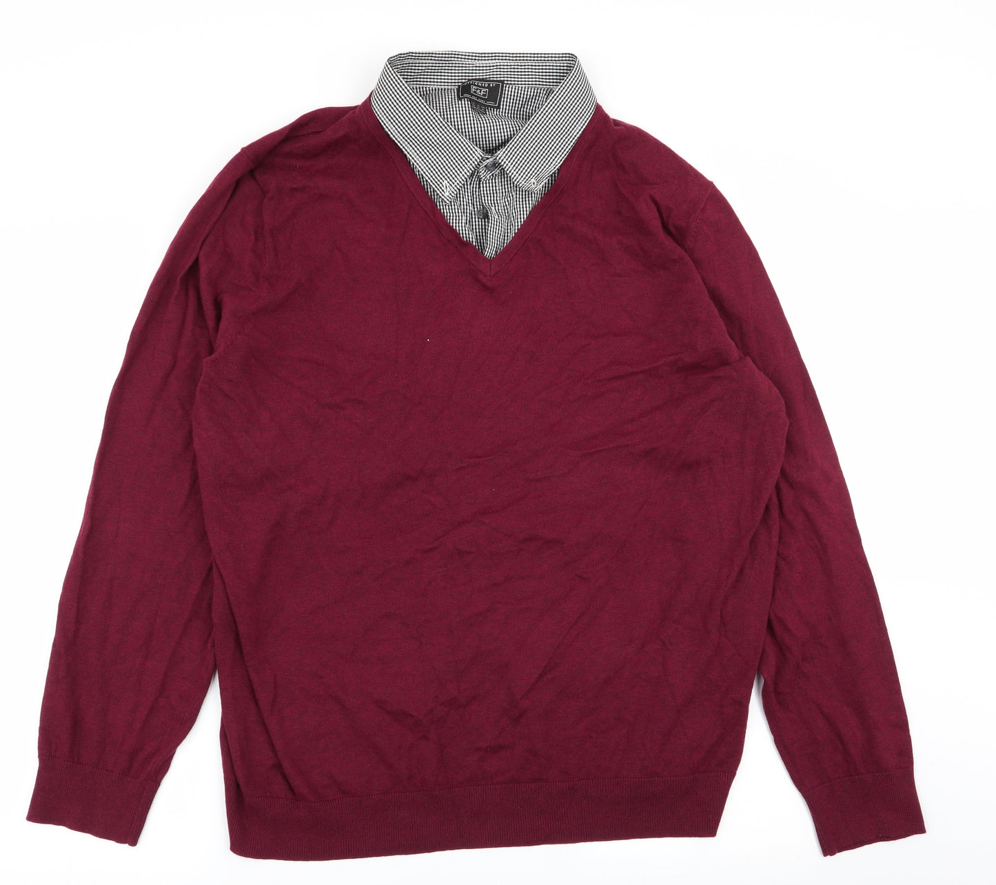 F&F Mens Red   Pullover Jumper Size 2XL  - jumper/shirt