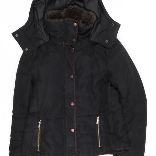 H&M Womens Black   Parka Coat Size 8
