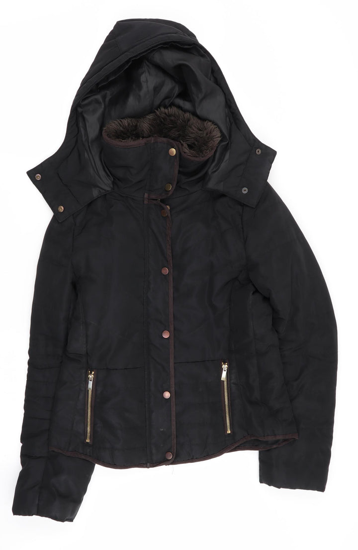 H&M Womens Black Parka Coat Size 8